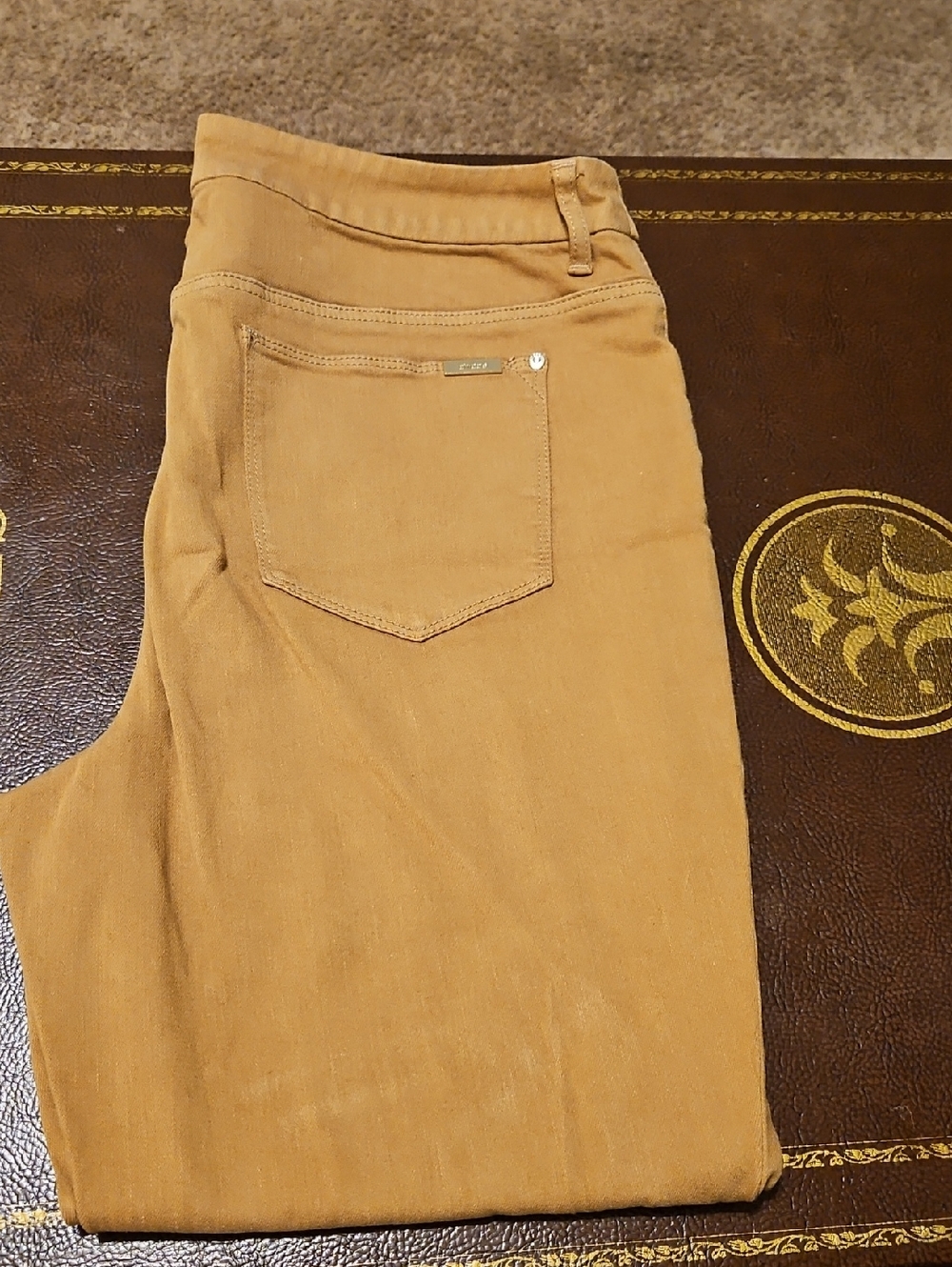 Chico's Caramel Brown Denim Jeans with Branded Metal Tag